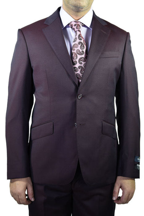 Berragamo Berragamo Solid Plum 2-Button Notch Slim Fit Suit