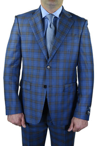 Berragamo Berragamo "Fancy" New Blue Windowpane Suit