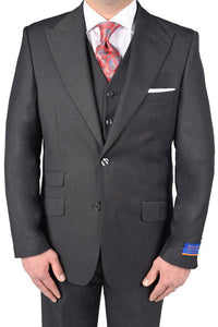 Berragamo Berragamo "Hudson" Solid Charcoal 2-Button Peak Suit