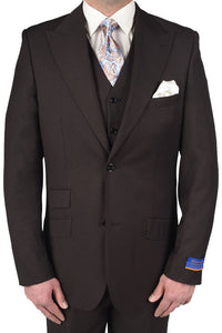 Berragamo Berragamo "Hudson" Solid Dark Brown 2-Button Peak Suit