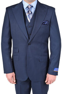 Berragamo Berragamo "Hudson" Solid New Blue 2-Button Peak Suit