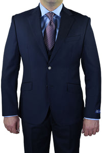 Berragamo Berragamo "Elegant" Solid Navy 3-Piece Slim Fit Suit