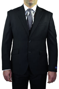 Berragamo Berragamo "Elegant" Solid Black 3-Piece Slim Fit Suit