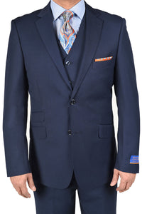 Berragamo Berragamo "Lazio" Solid New Blue 2-Button Notch Slim Fit Suit