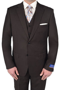Berragamo Berragamo "Napoli" Solid Dark Brown 2-Button Notch Suit