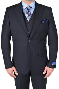 Berragamo Berragamo "Napoli" Solid Navy 2-Button Notch Suit