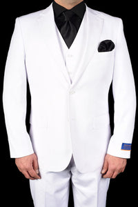 Berragamo Berragamo "Napoli" Solid White 2-Button Notch Suit