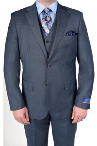 Berragamo Berragamo "Napoli" New Blue 2-Button Notch Sharkskin Suit