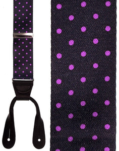 Cardi "Manhattan" Black & Pink Dots Suspenders