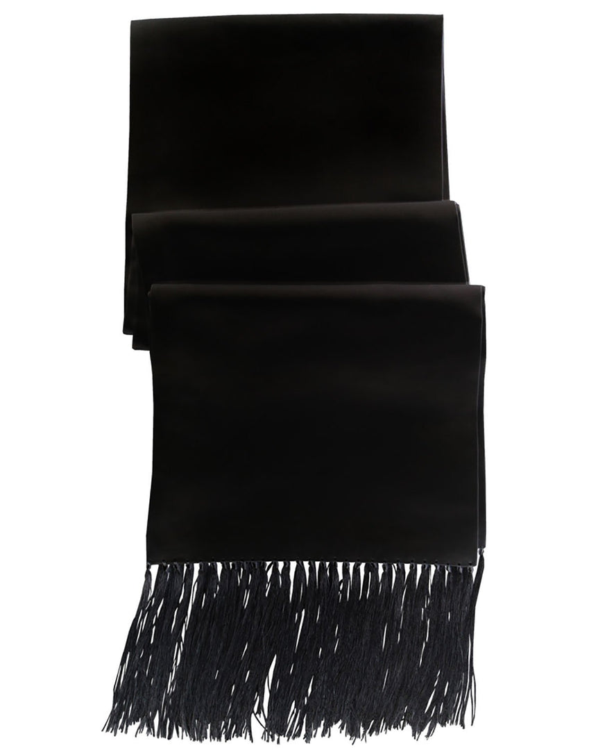 Cardi Black Luxury Satin Tuxedo Scarf