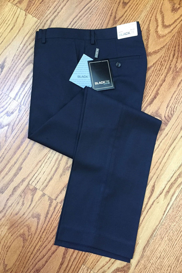 BT Collection Midnight Navy Luxury Wool Blend Suit Pants - Unhemmed
