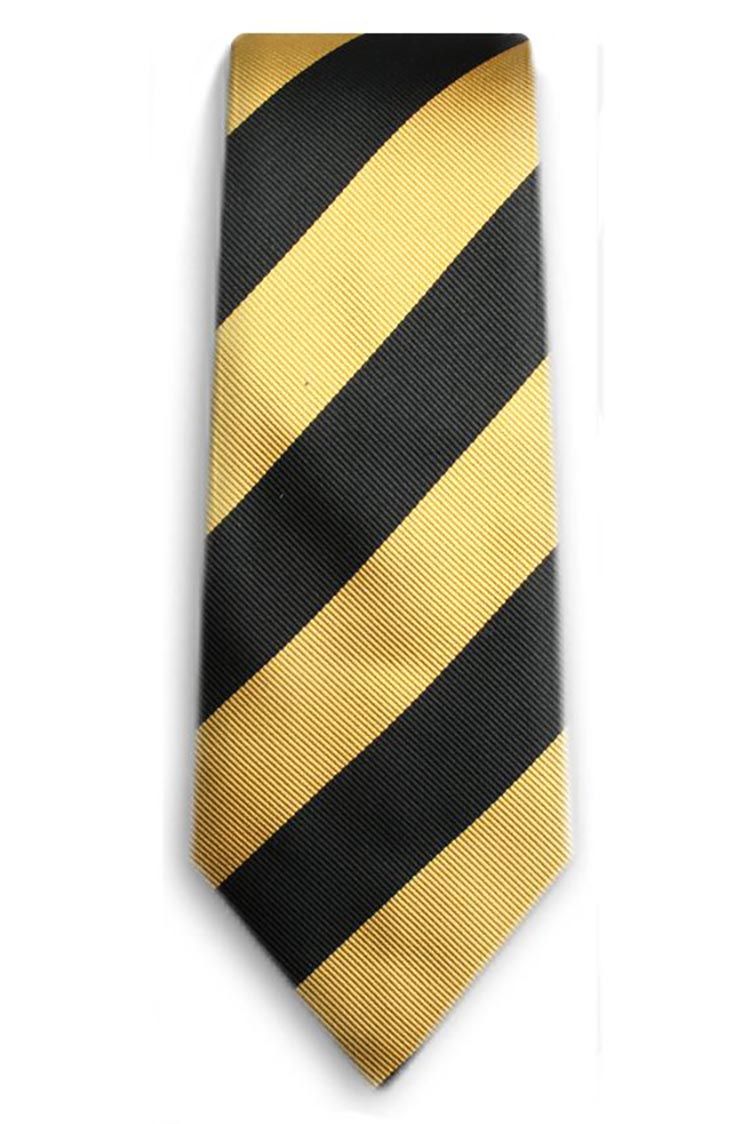 Bocara Black & Gold Hawkeye Stripe Tie