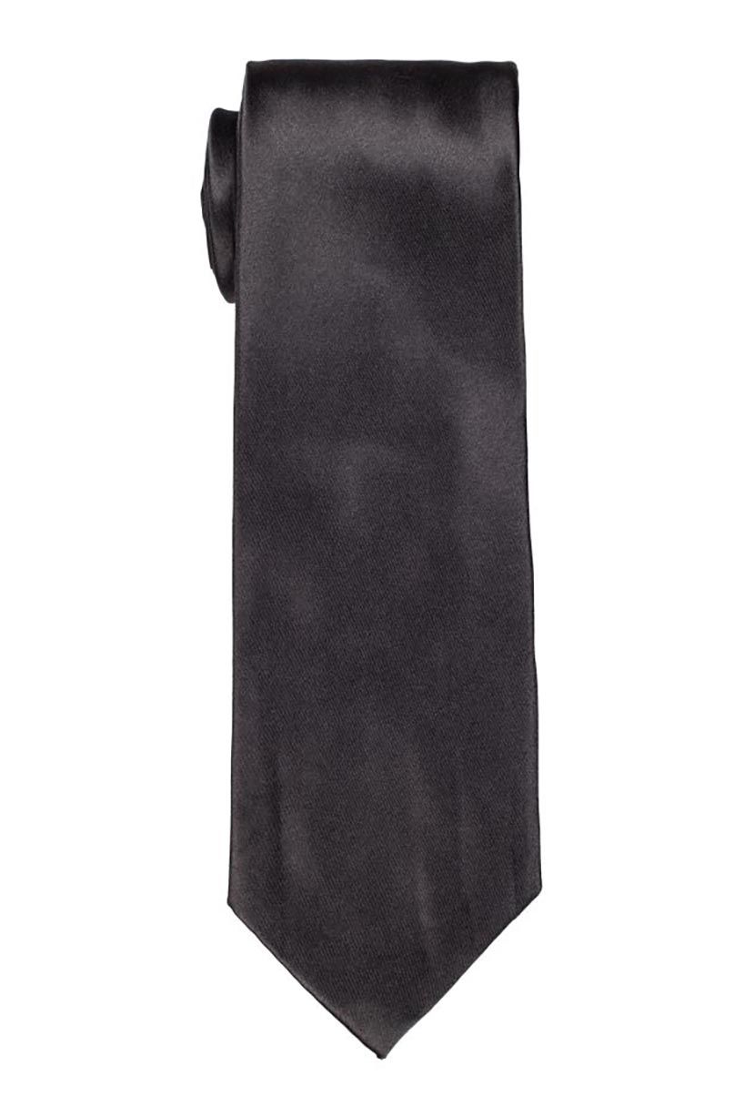 Bocara Solid Charcoal Satin Tie