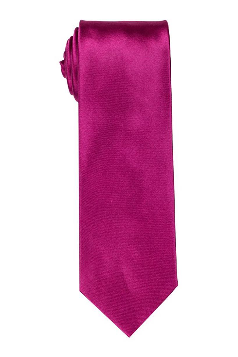 Bocara Solid Fuchsia Satin Tie