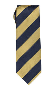 Bocara Wolverine Navy & Gold Stripe Tie