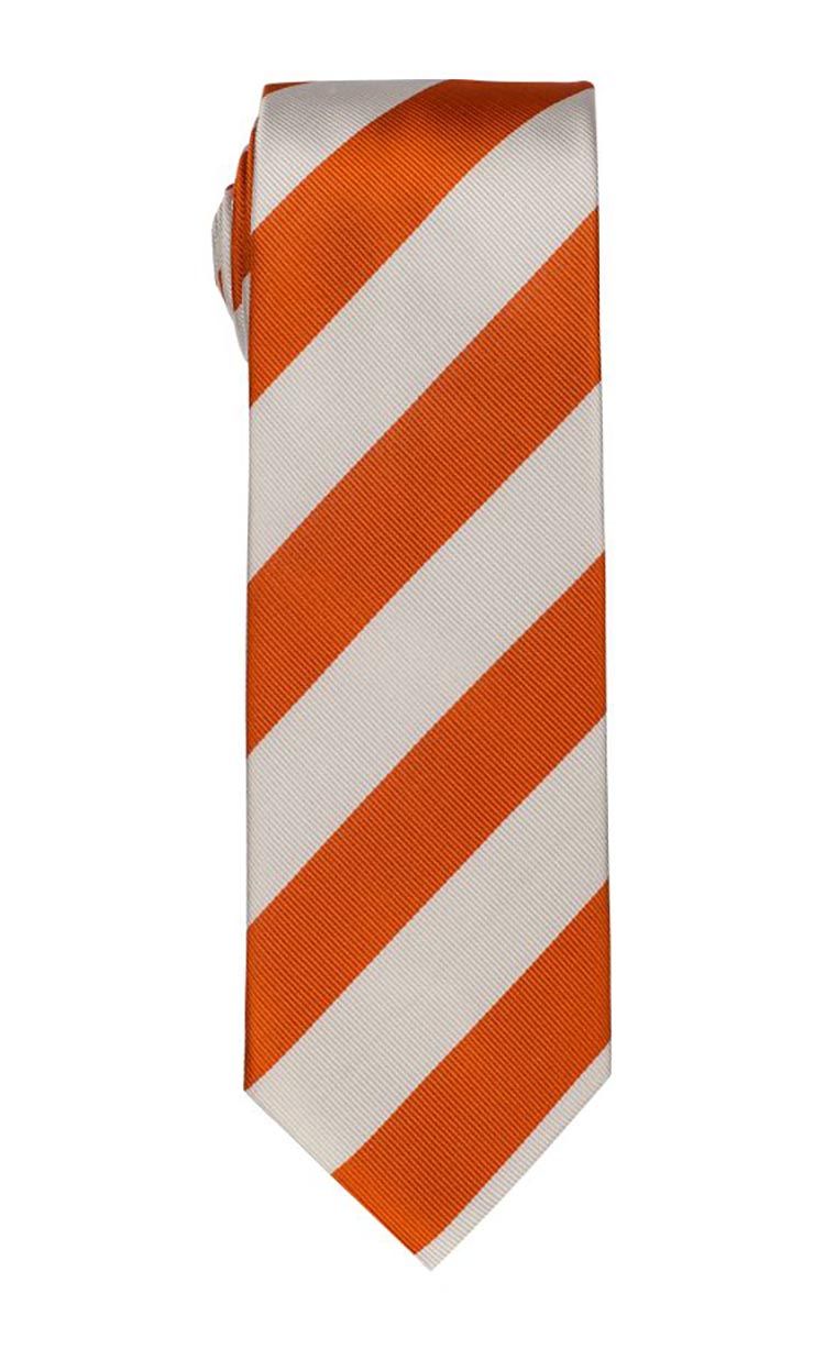 Bocara Volunteer Orange & White Stripe Tie