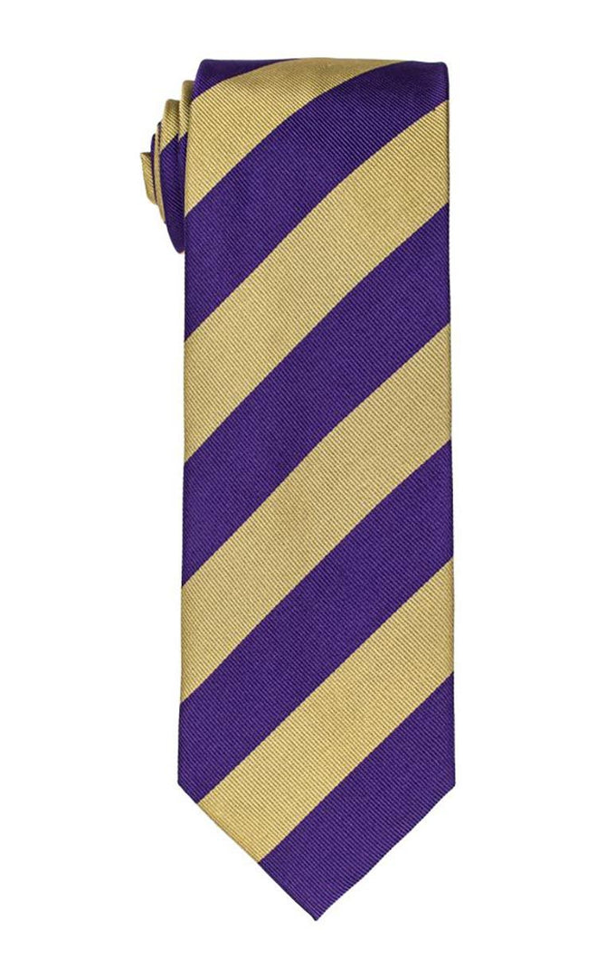 Bocara Tiger Purple & Gold Stripe Tie