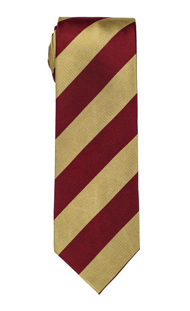 Bocara Trojan Red & Gold Stripe Tie