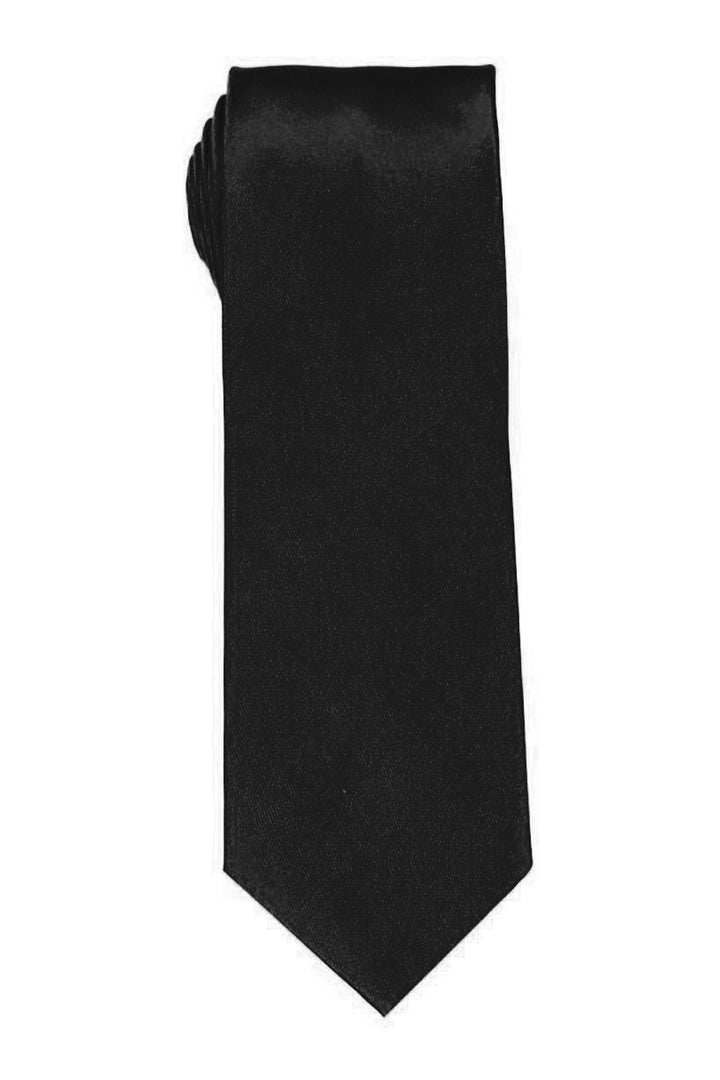 Bocara Solid Black Satin Tie