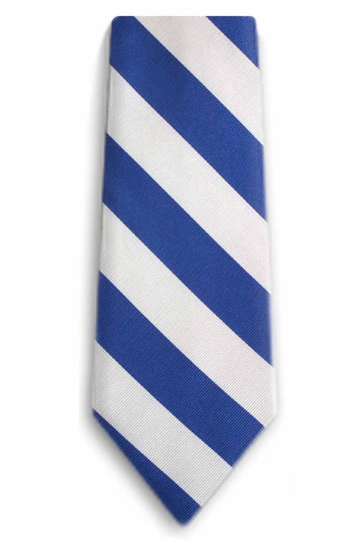 Bocara Tarheel Blue & White Stripe Tie