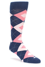Load image into Gallery viewer, Bold Socks Flamingo Navy Bold Argyle Socks