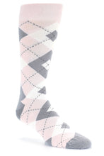 Load image into Gallery viewer, Bold Socks Petal Grey Bold Argyle Socks