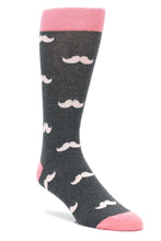 Load image into Gallery viewer, Bold Socks Flamingo Petal Bold Mustache Socks