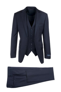 Canaletto Canaletto "Porto" Ermenegildo Zegna Navy Blue Slim Fit 3-Piece Suit
