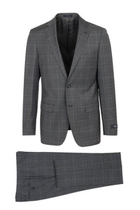 Canaletto Canaletto "Porto" REDA Wool Grey Windowpane Slim Fit Suit
