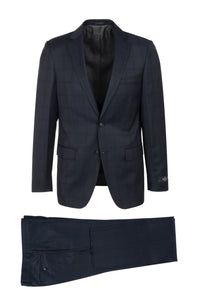 Canaletto Canaletto "Porto" REDA Wool Midnight Blue Windowpane Slim Fit Suit