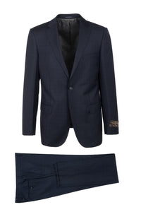 Canaletto Canaletto "Porto" Vitale Barberis Dark Blue Windowpane Slim Fit Suit