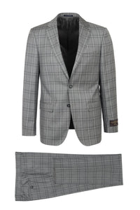 Canaletto Canaletto "Porto" Vitale Barberis Grey Windowpane Slim Fit Suit