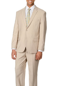 Caravelli Caravelli Solid Beige Vested Slim Suit