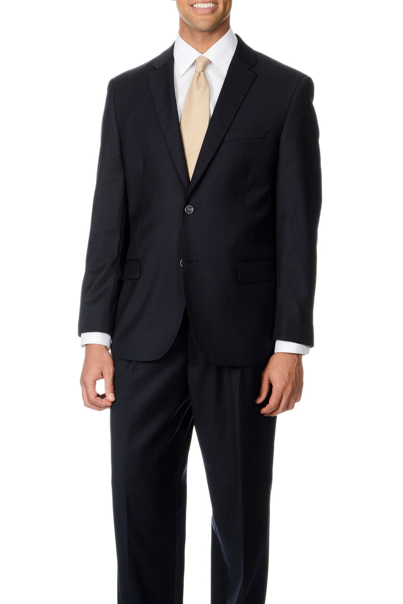 Caravelli Solid Navy Slim Suit PolishedThreads