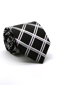 Ferrecci Black and Silver Montebello Necktie
