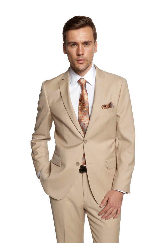 Giorgio Fiorelli Giorgio Fiorelli New Solid Beige Suit