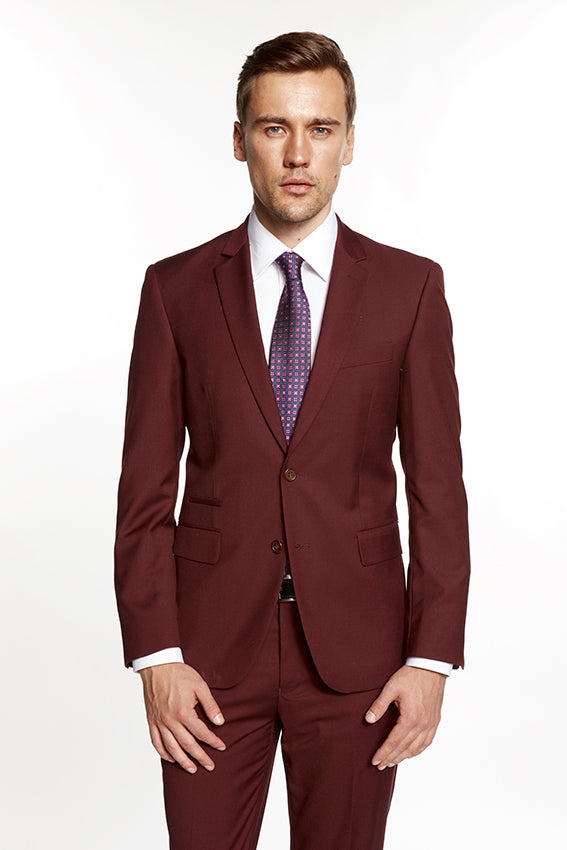 Giorgio Fiorelli Giorgio Fiorelli Solid Burgundy Suit