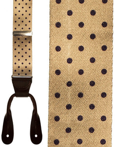 Cardi "Manhattan" Khaki & Navy Dots Suspenders
