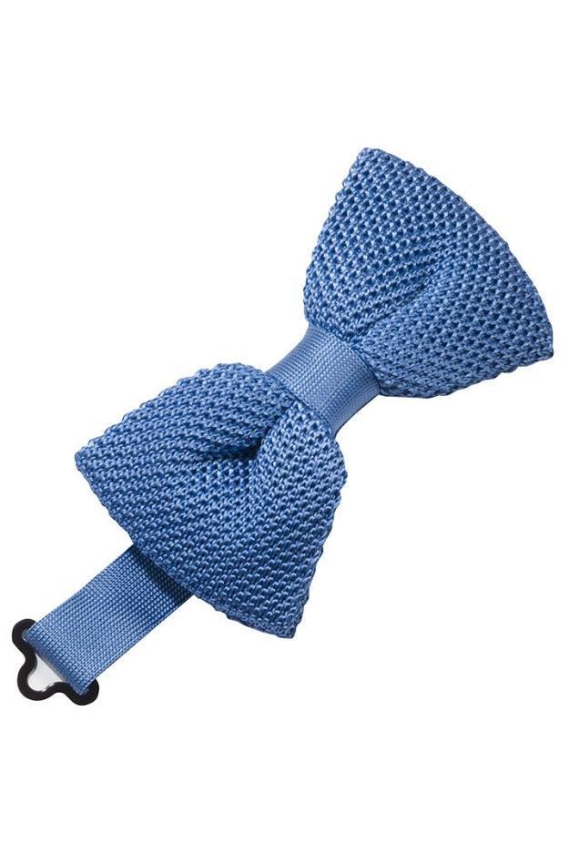 Cristoforo Cardi Leisure Blue Silk Knit Bow Tie
