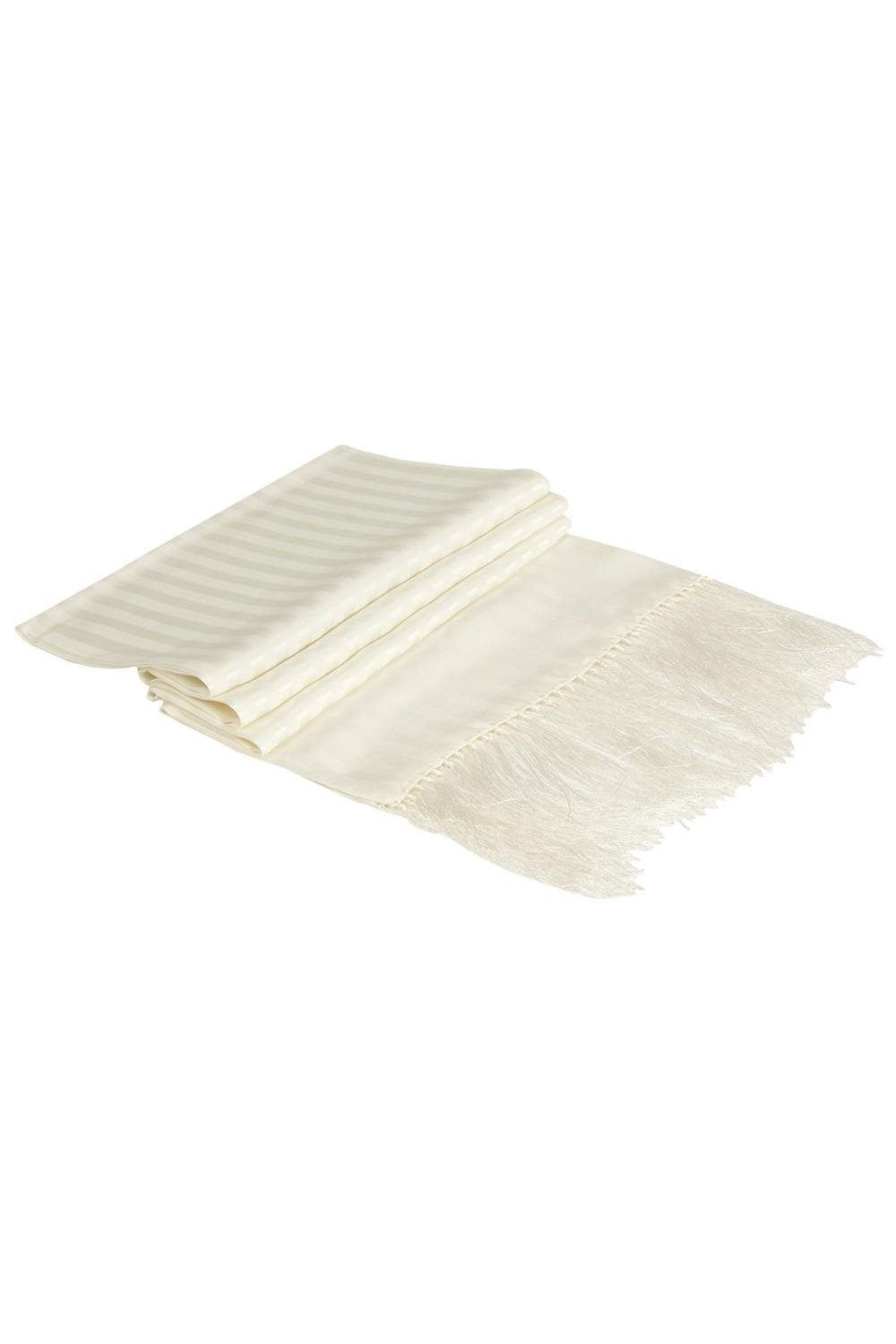 Bruno Piatelli Off-White Striped Silk Tuxedo Scarf