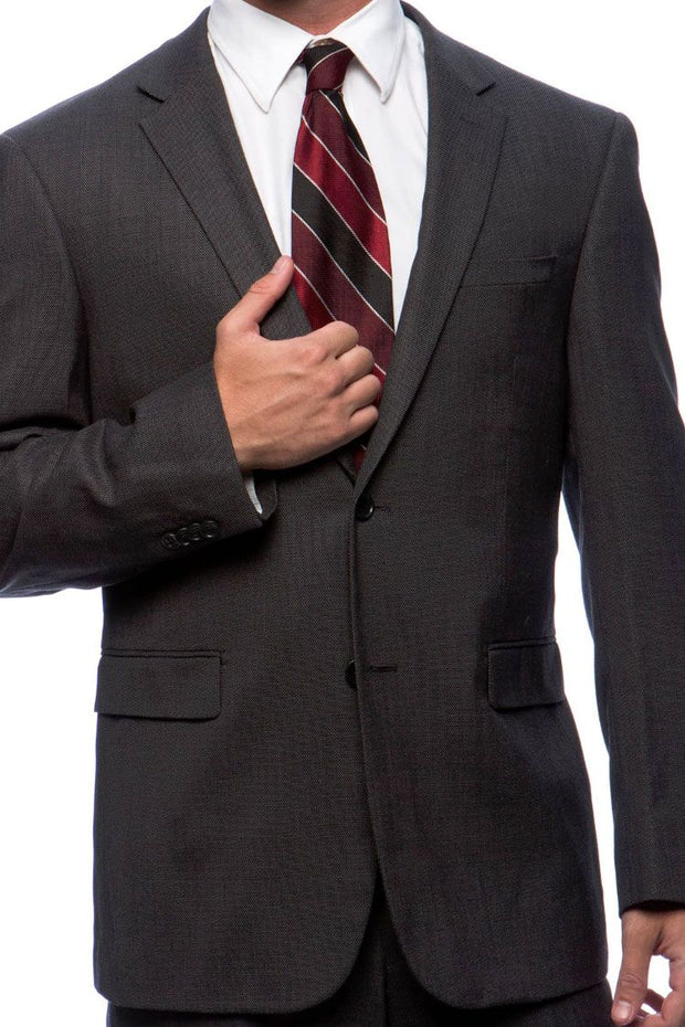Prontomoda Solid Charcoal Suit