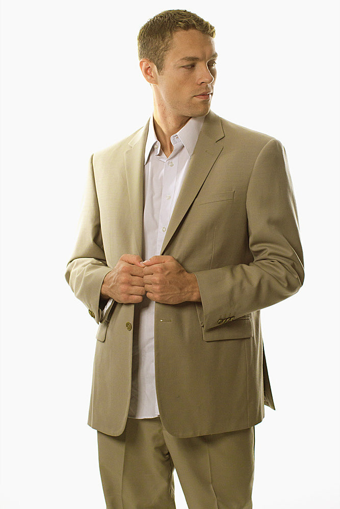 Prontomoda Prontomoda Solid Tan Suit
