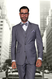 Statement Statement "Julian" Solid Charcoal 3-Piece Tailored Fit Suit