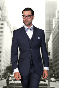 Statement Statement "Julian" Solid Navy 3-Piece Tailored Fit Suit