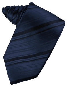 Cardi Midnight Blue Striped Silk Necktie