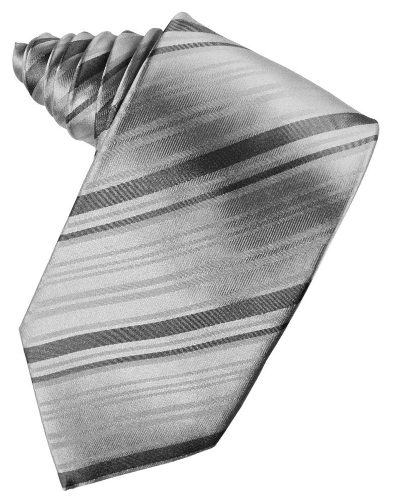 Cardi Silver Striped Silk Necktie