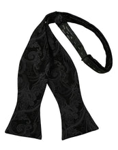 Load image into Gallery viewer, Cristoforo Cardi Self Tie Black Paisley Silk Bow Tie