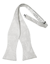 Load image into Gallery viewer, Cristoforo Cardi Self Tie White Paisley Silk Bow Tie