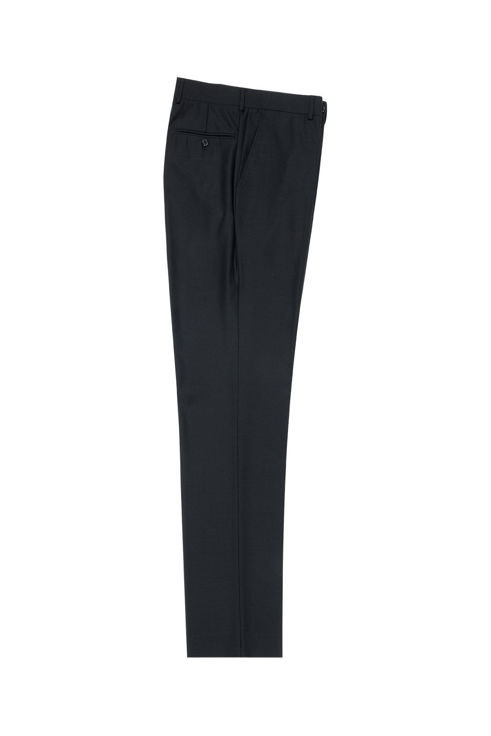 Tiglio Tiglio Black Solid Flat Front Dress Pants
