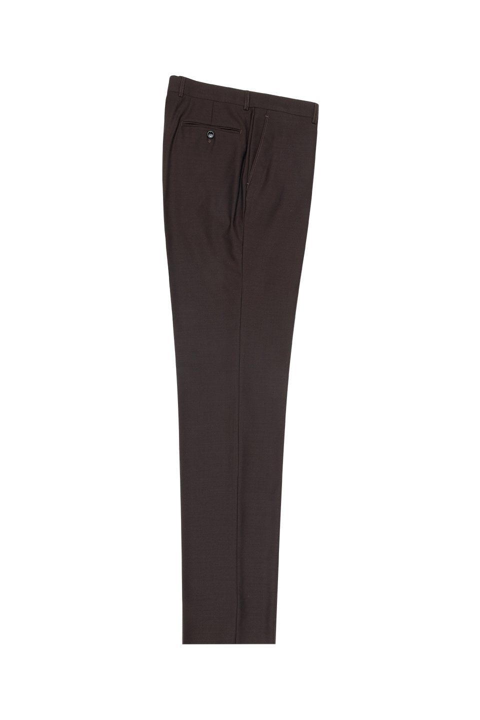 Tiglio Tiglio Brown Solid Flat Front Dress Pants